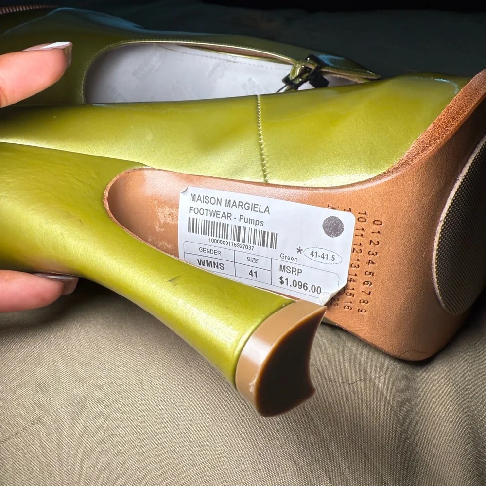 Maison Martin Margiela Lime Green Platform Heels - Picture 2 of 5